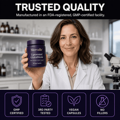Morvalle Liposomal Glutathione — Glow, Immune & Detox Complex (60 Vegan Capsules)